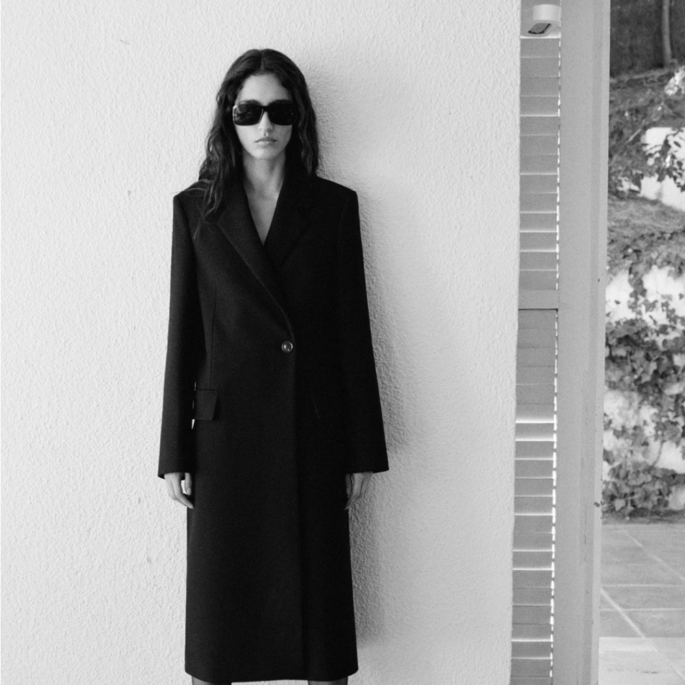 Mango Wool Long Structured Coat